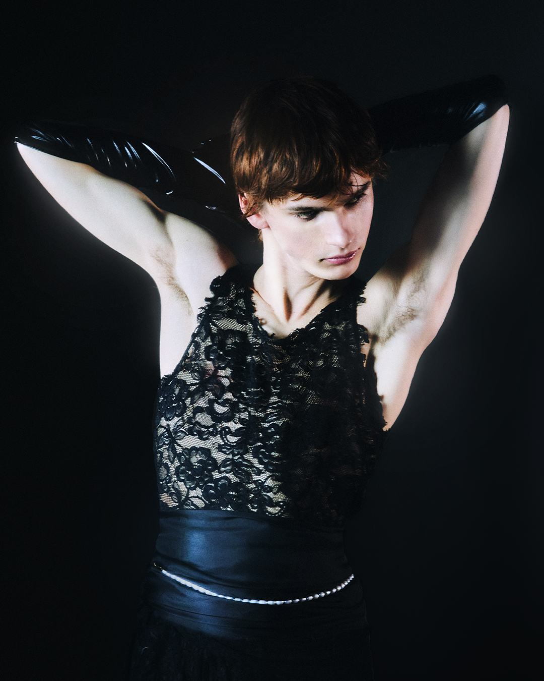 Raw Tank Top in Lace - Ink Black