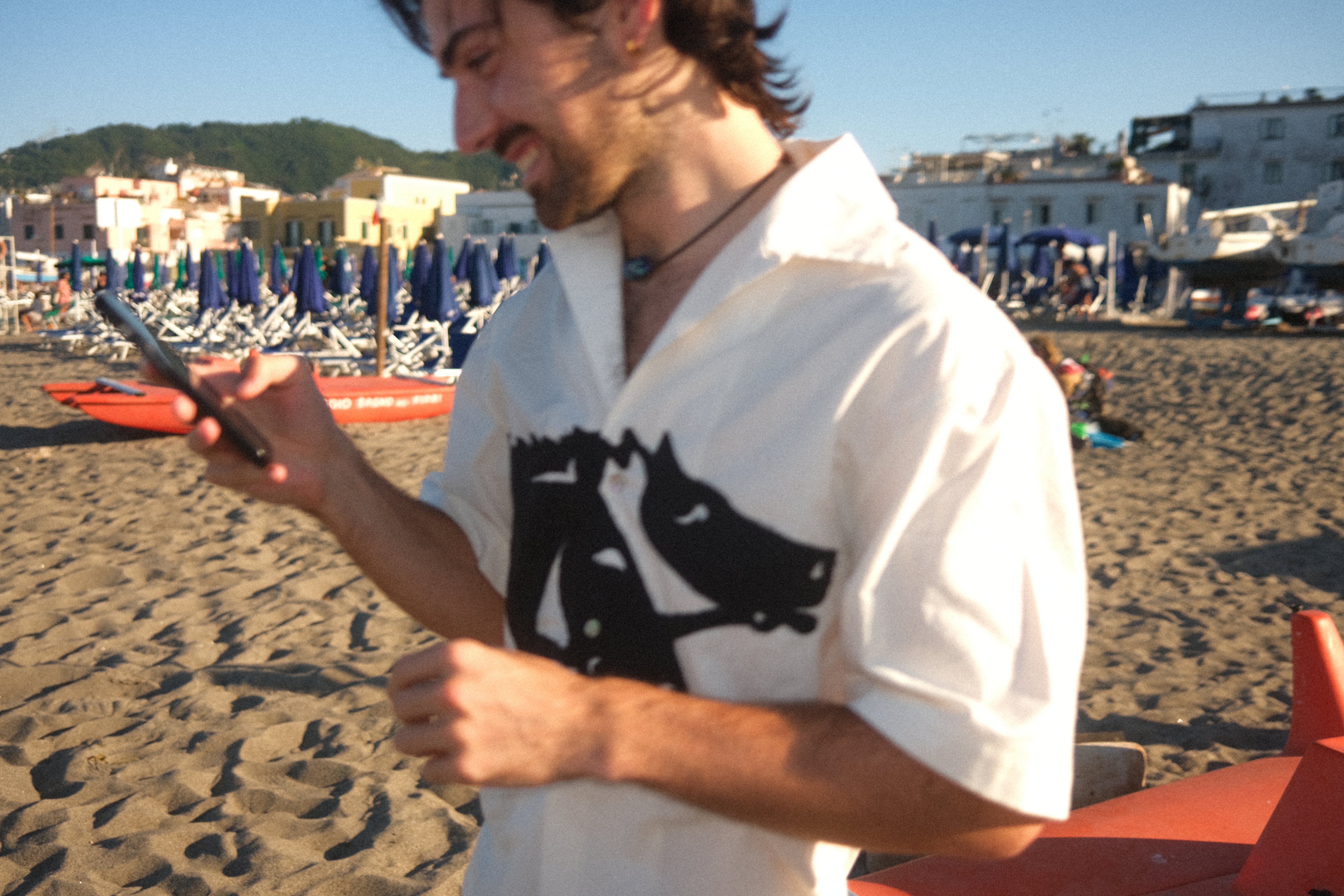 Mustangs Shirt in Cotton - Sand White