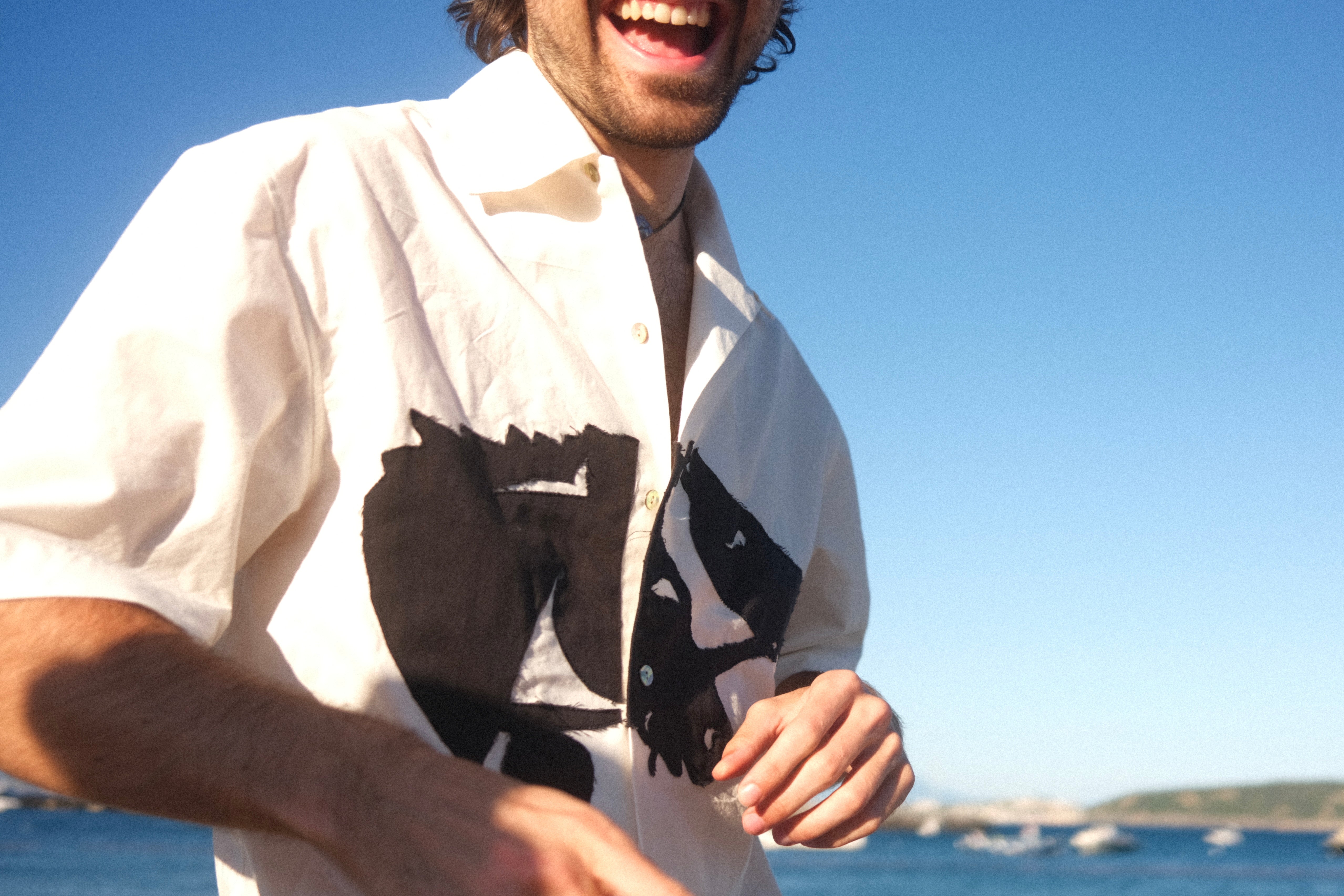 Mustangs Shirt in Cotton - Sand White