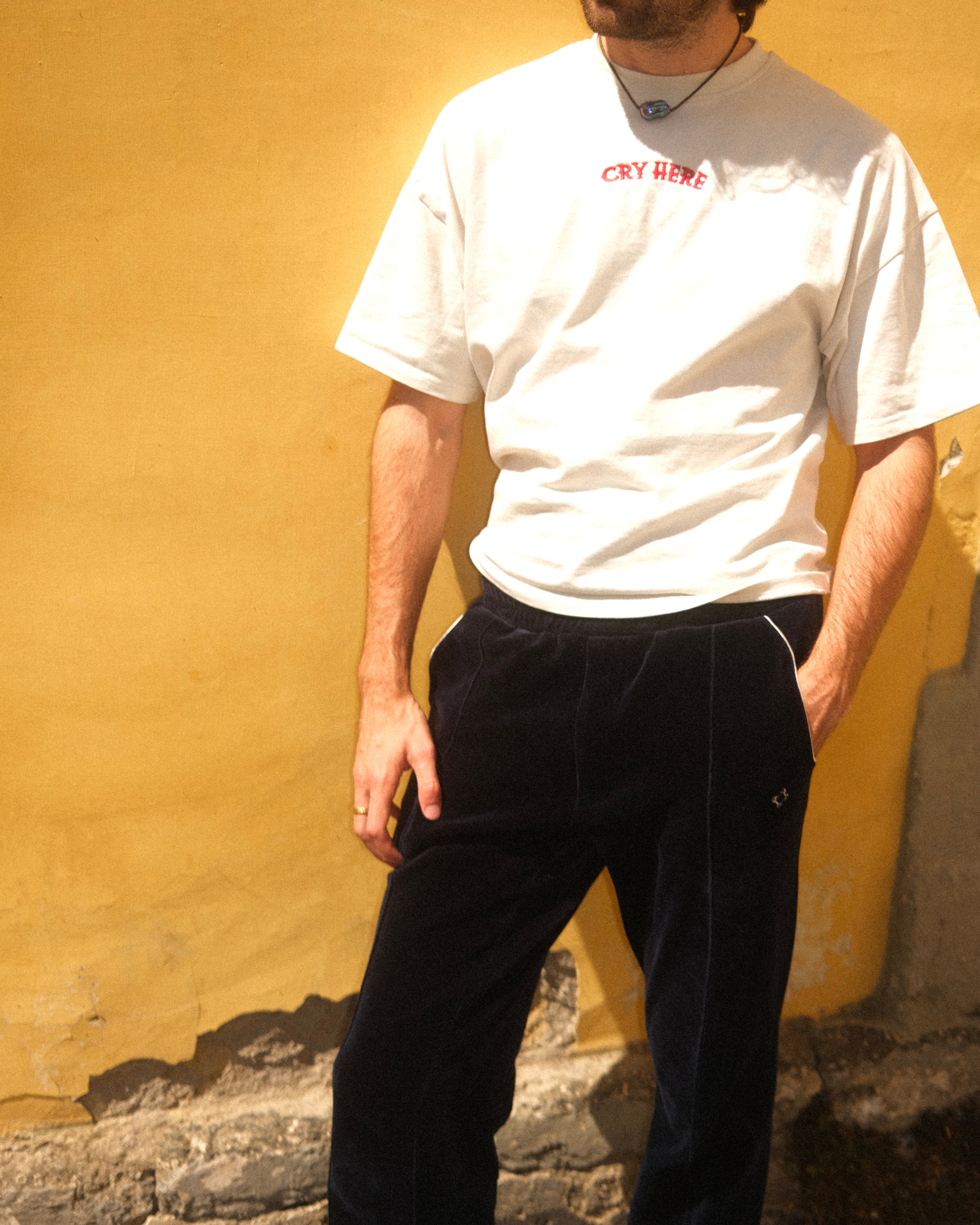 Cry Here T-Shirt in Organic Cotton - Brooklyn White