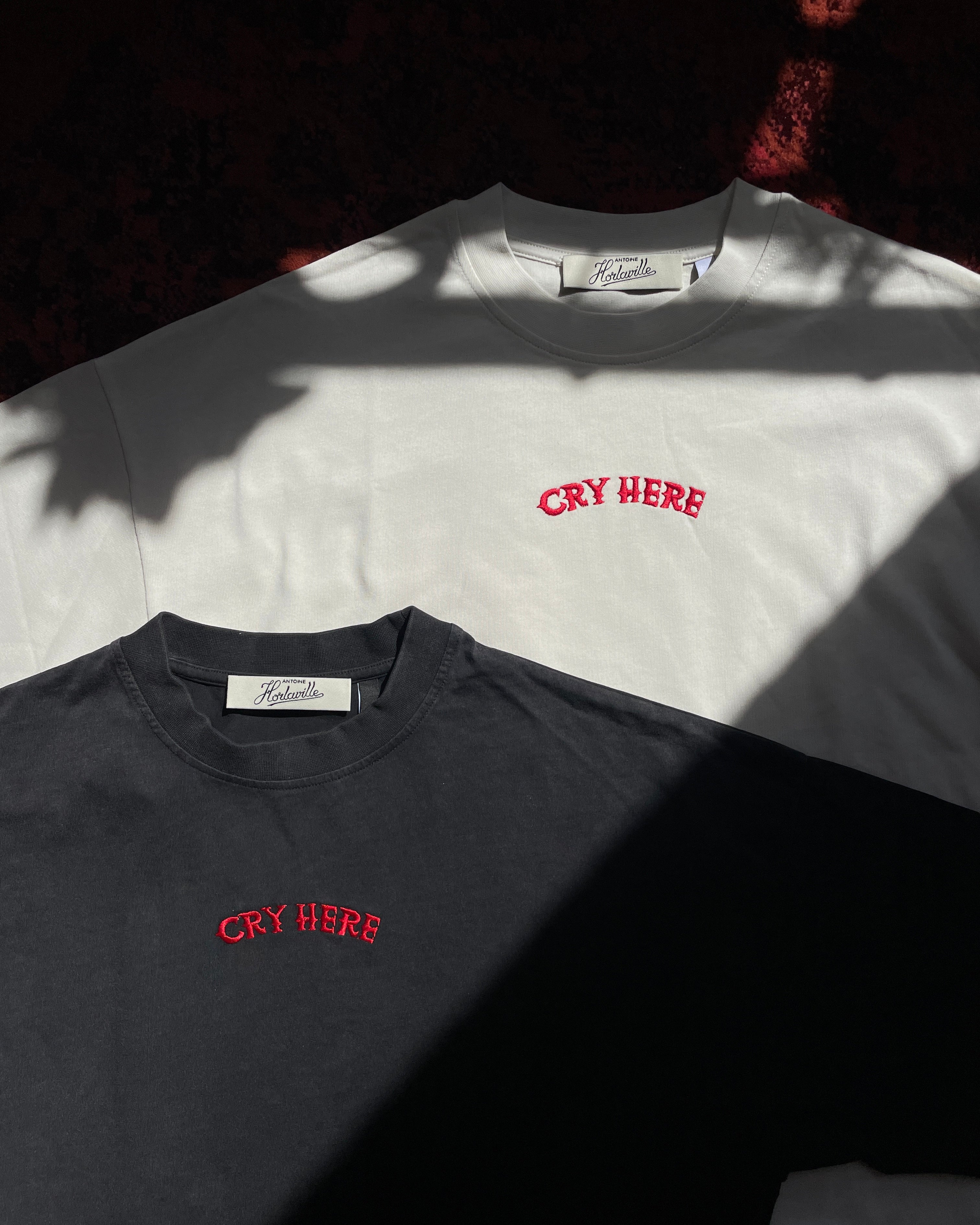 Cry Here T-Shirt in Organic Cotton - California Black