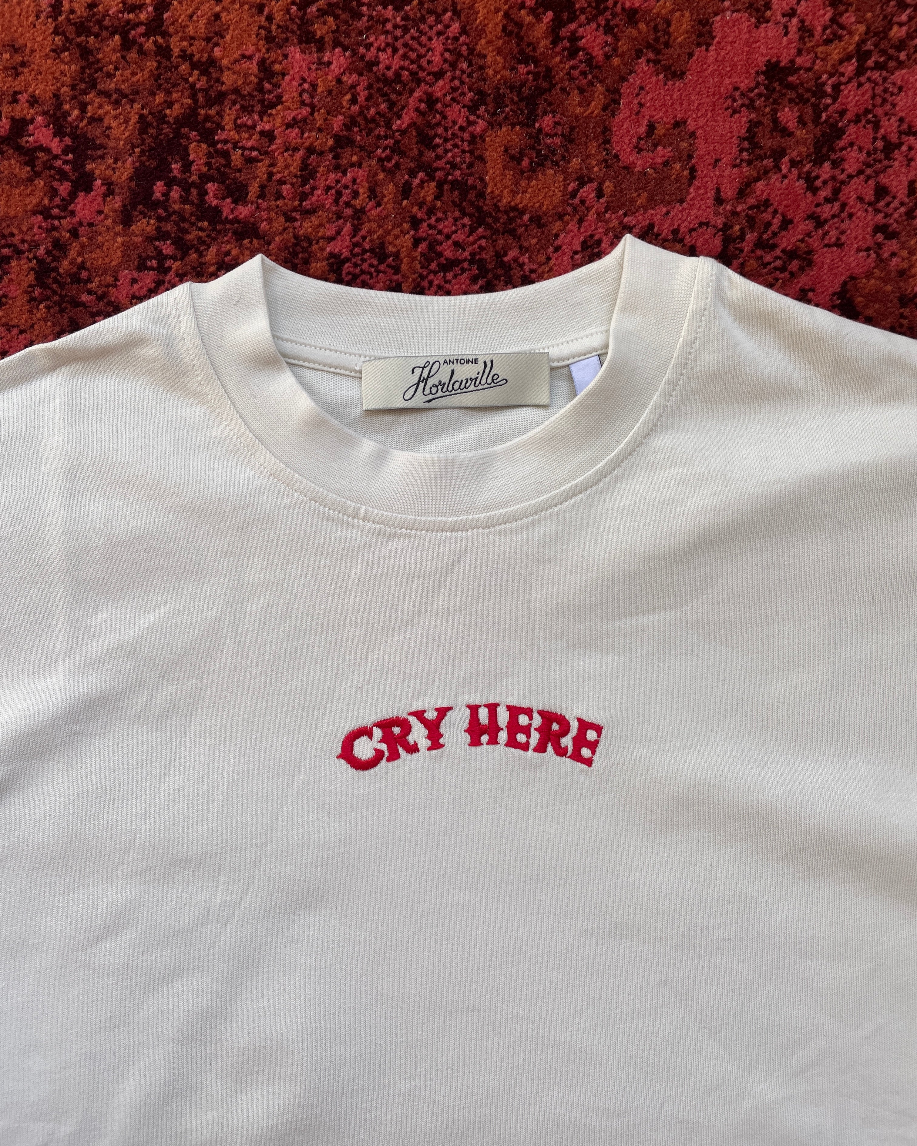 Cry Here T-Shirt in Organic Cotton - Brooklyn White