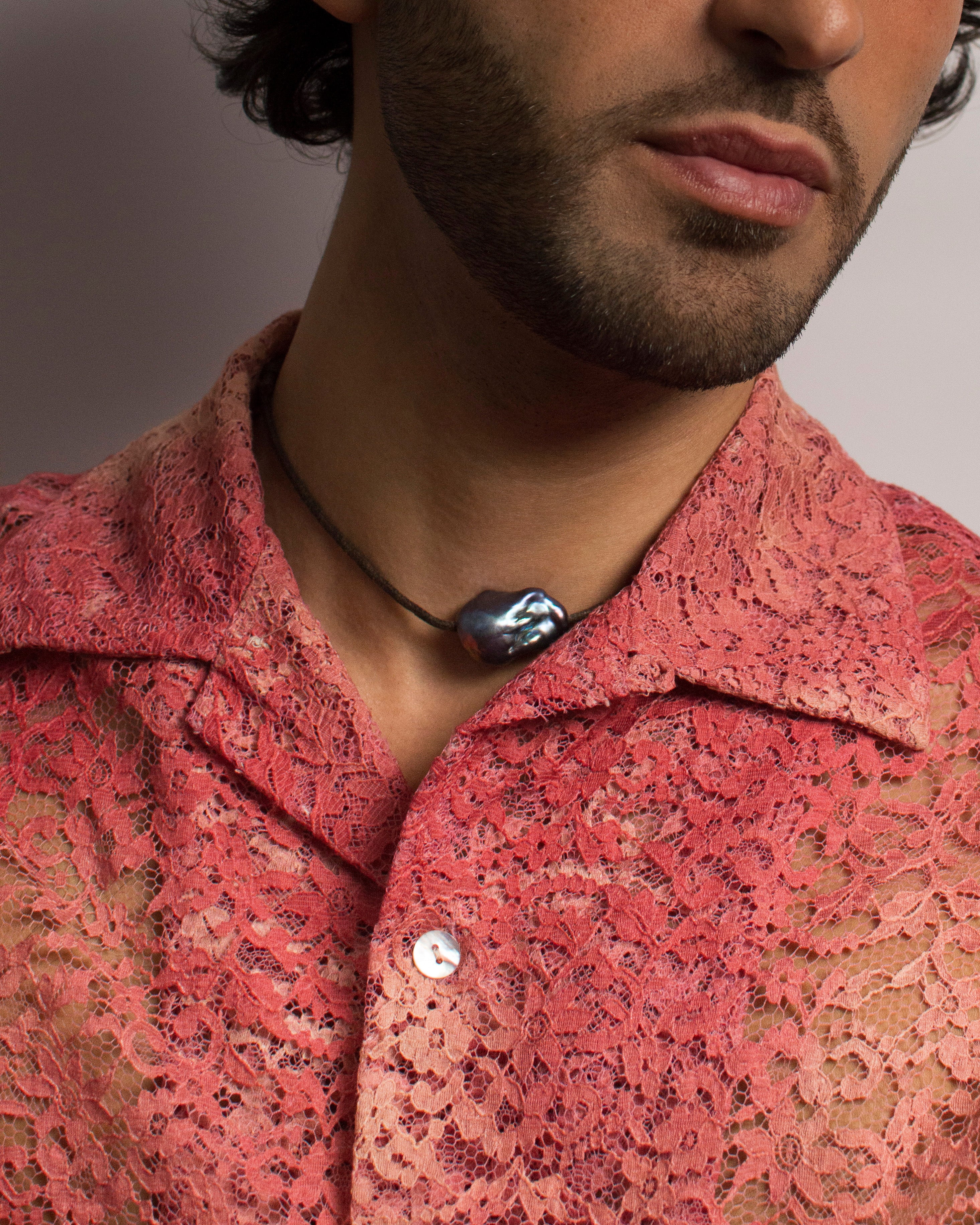Islander Shirt in Sun Bleached Lace - Sunset Pink