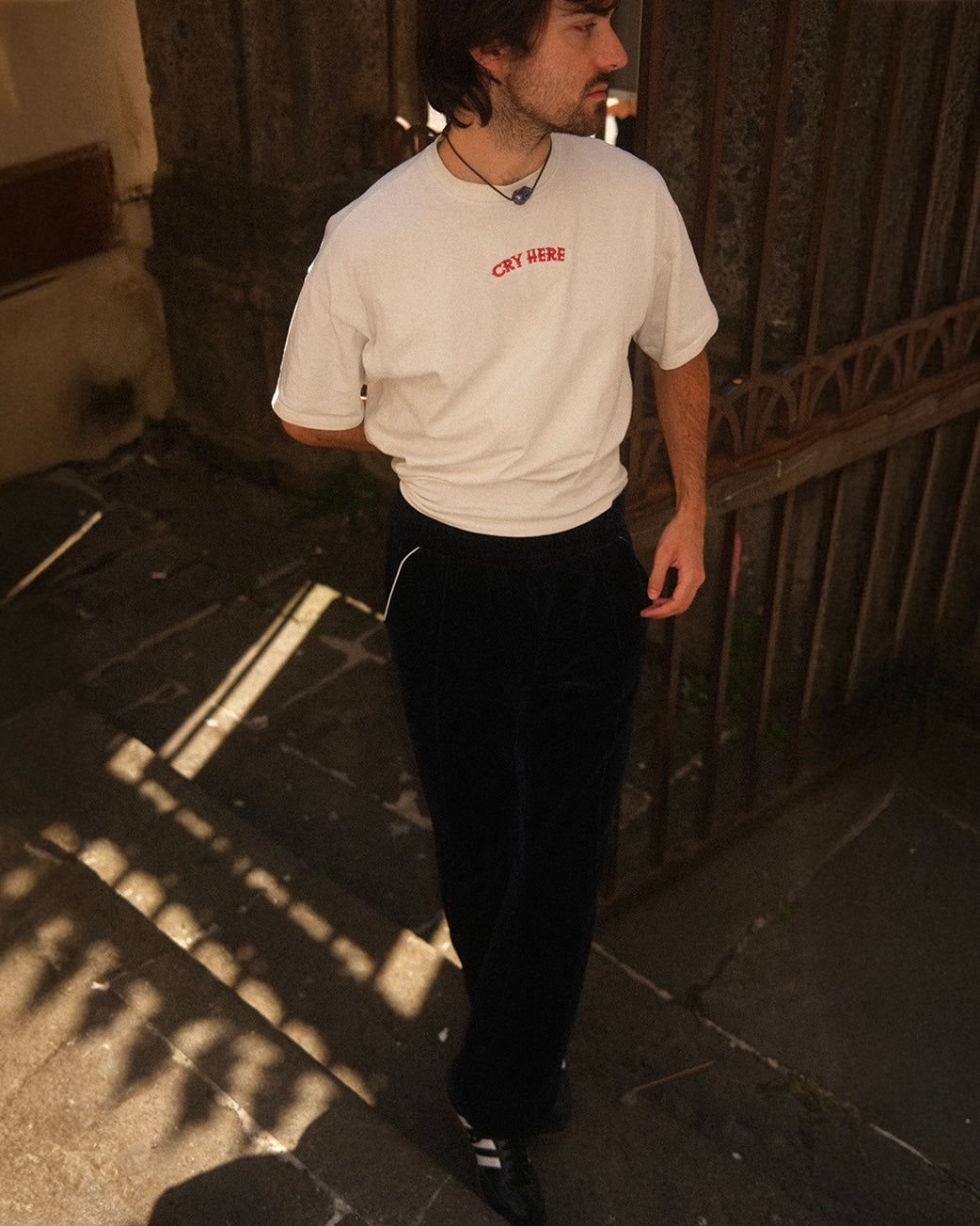 Cry Here T-Shirt in Organic Cotton - Brooklyn White