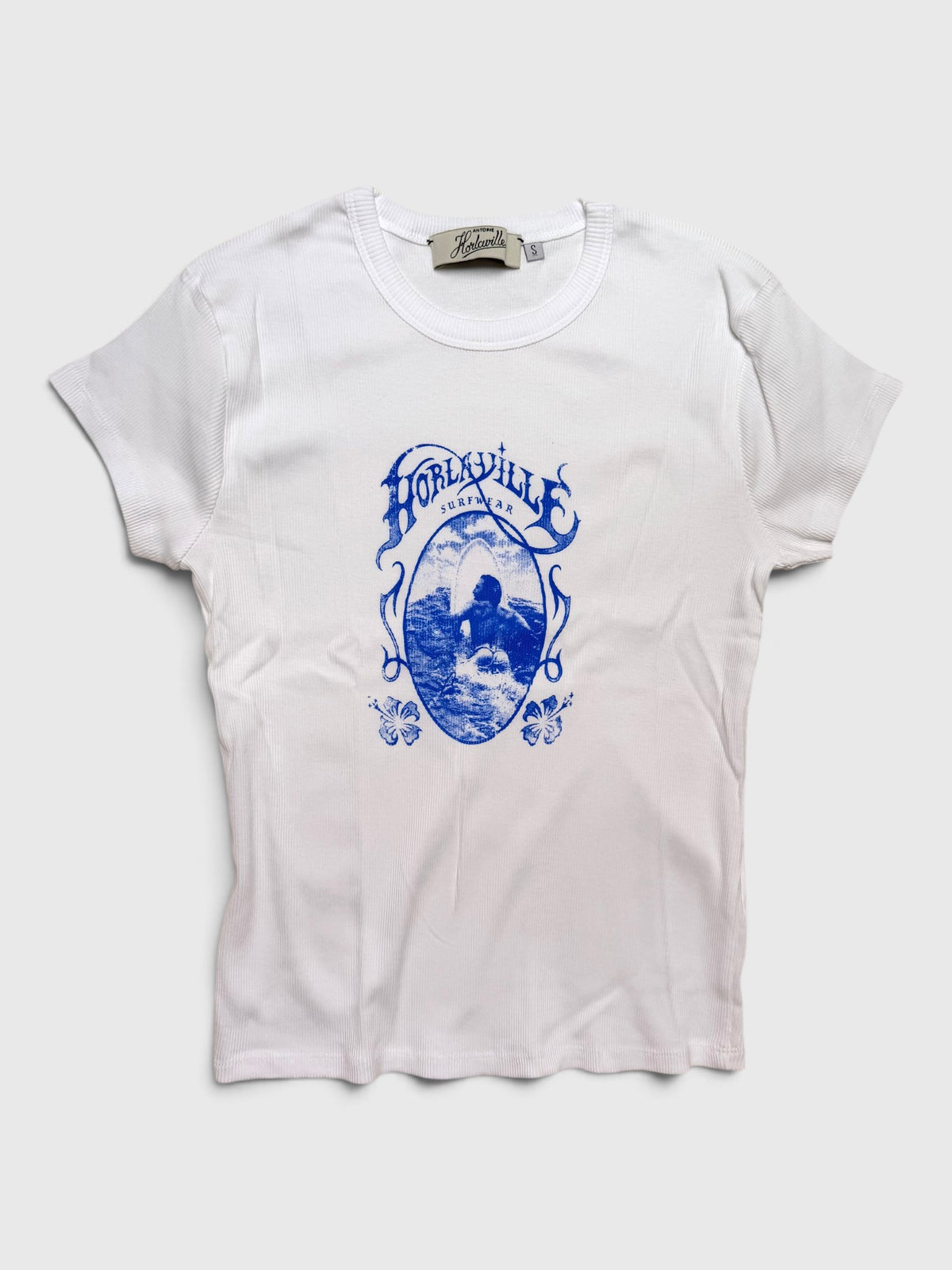 Surfwear Baby Tee in Ribbed Cotton - Feather White
