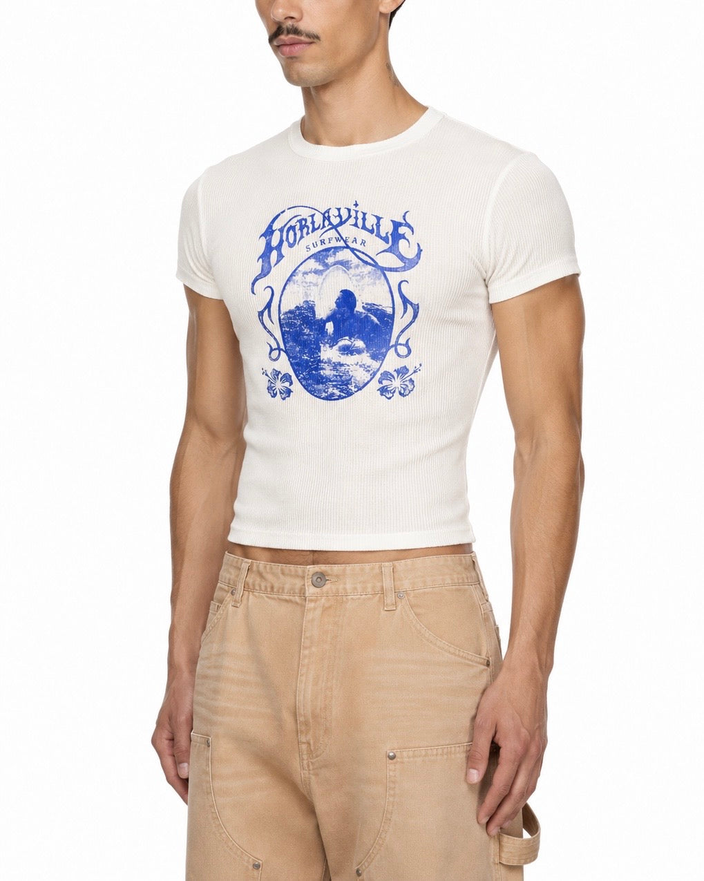 Surfwear Baby Tee in Ribbed Cotton - Feather White