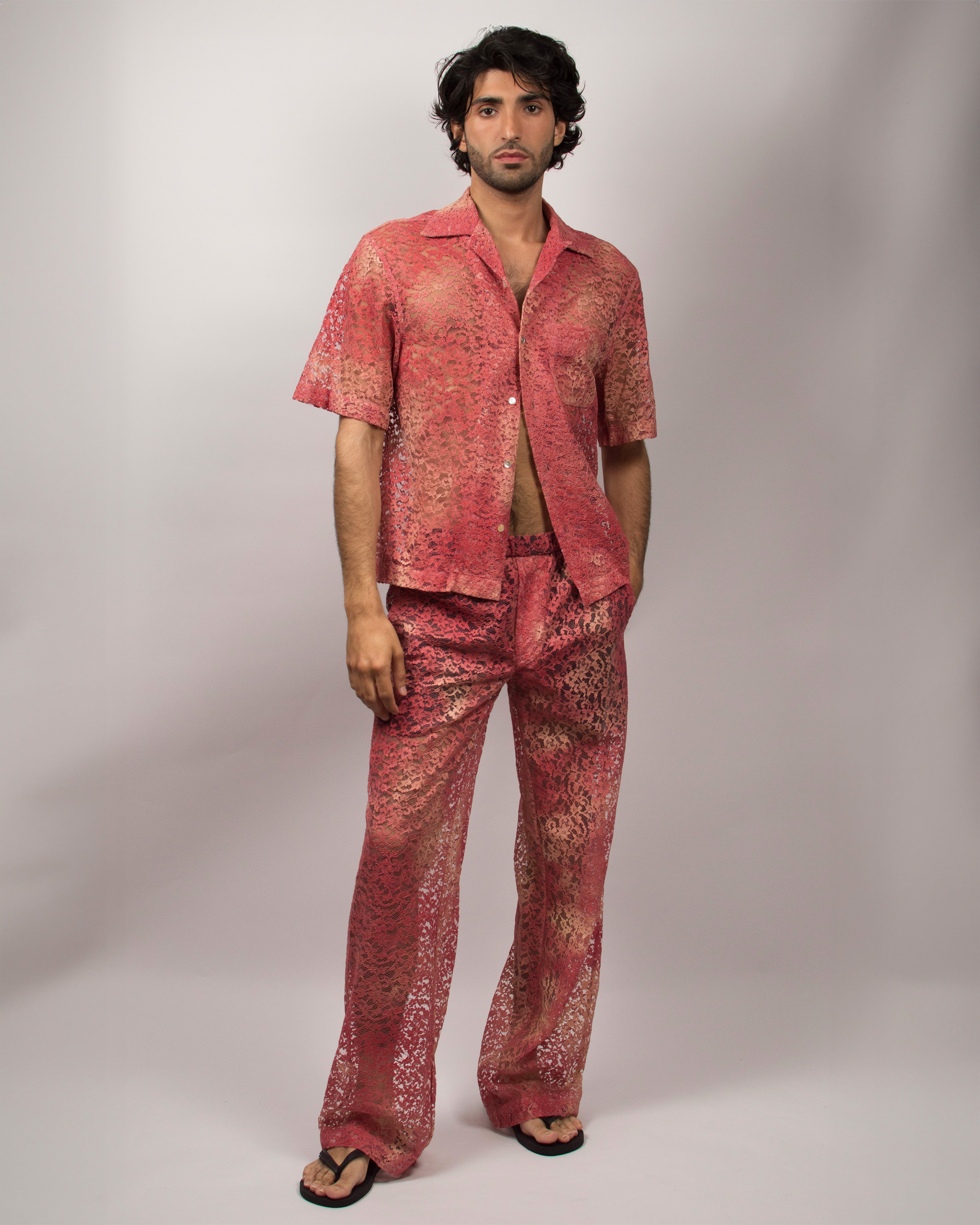 Islander Pants in Sun Bleached Lace - Sunset Pink