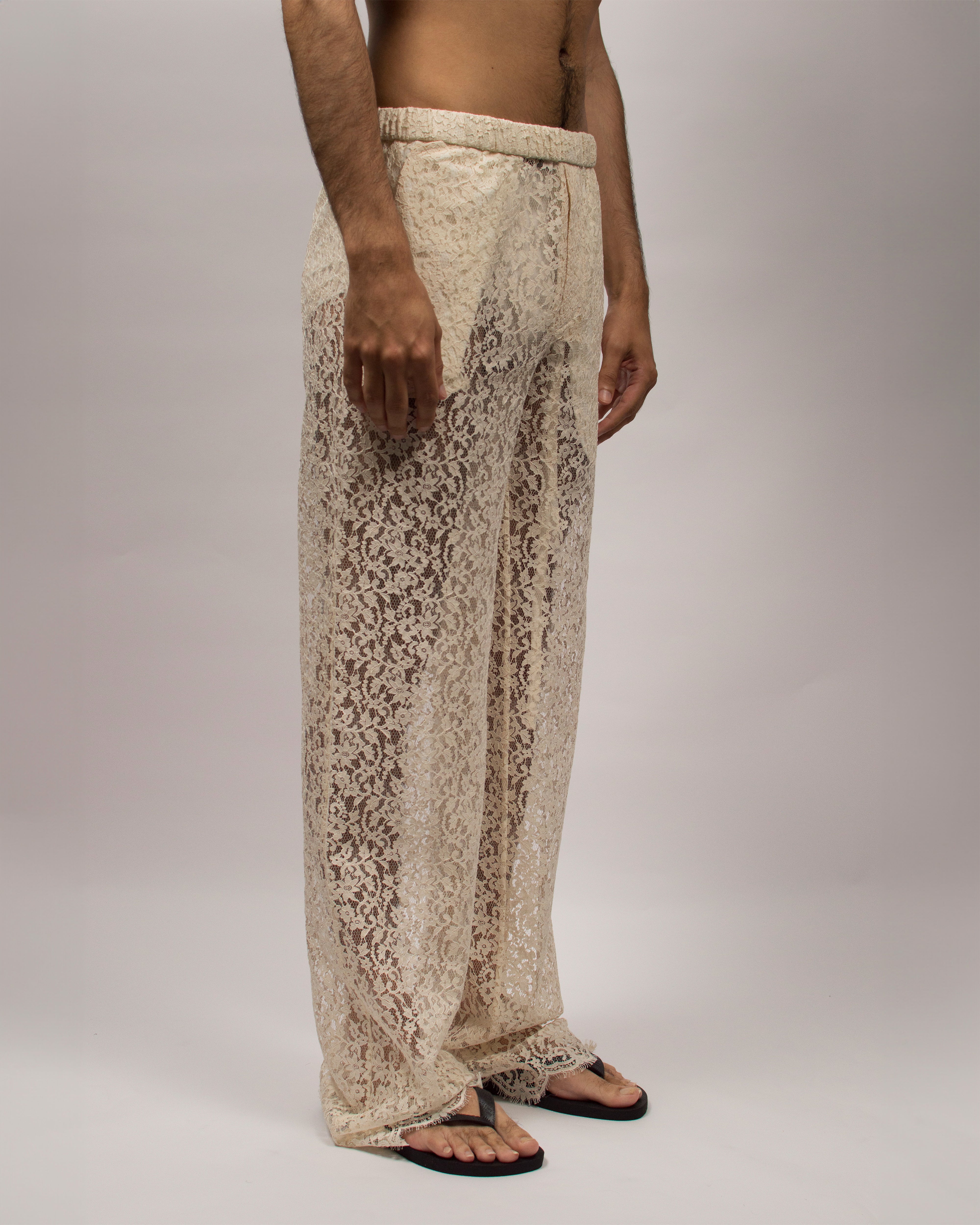 Islander Pants in Lace - Sand White