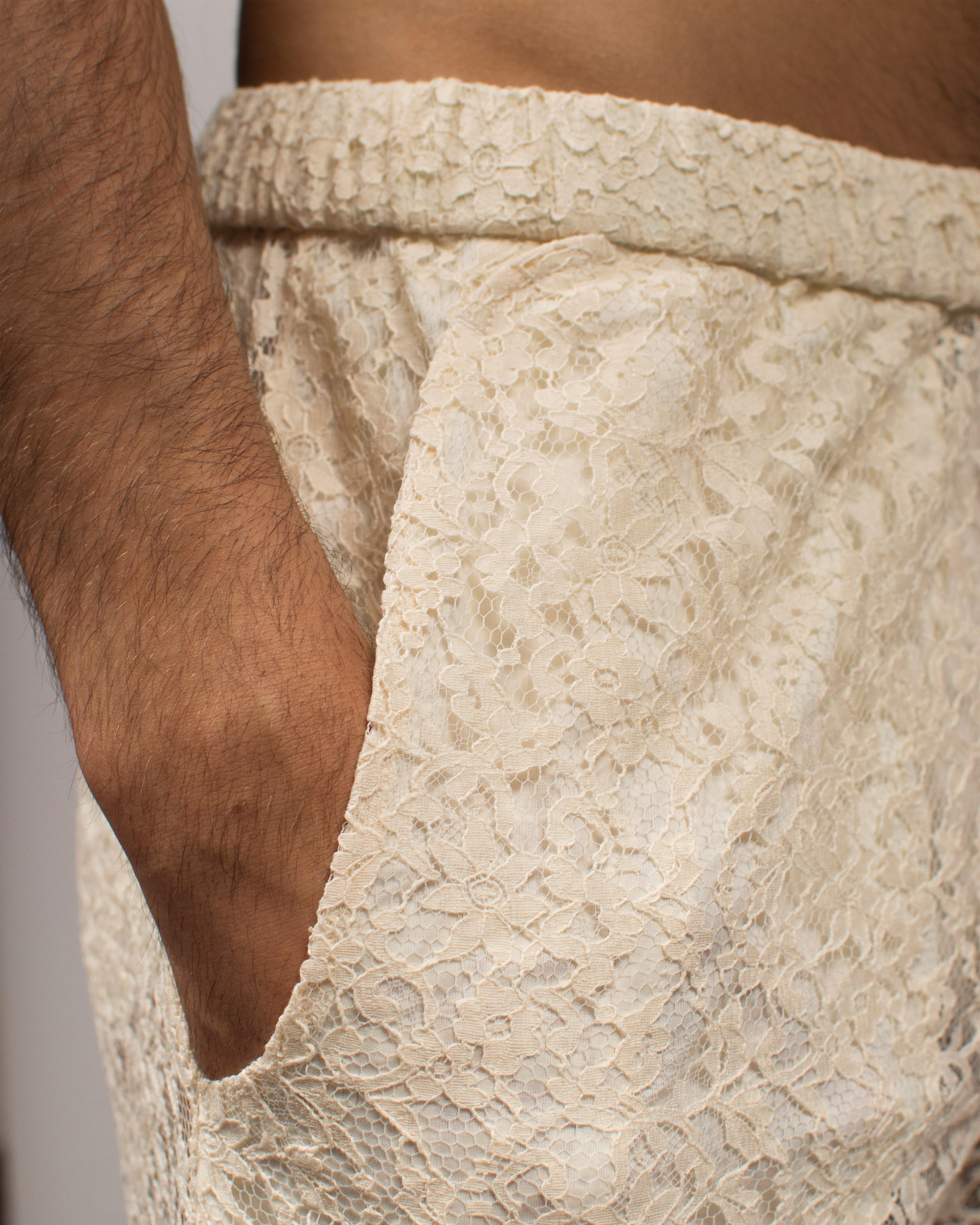 Islander Pants in Lace - Sand White