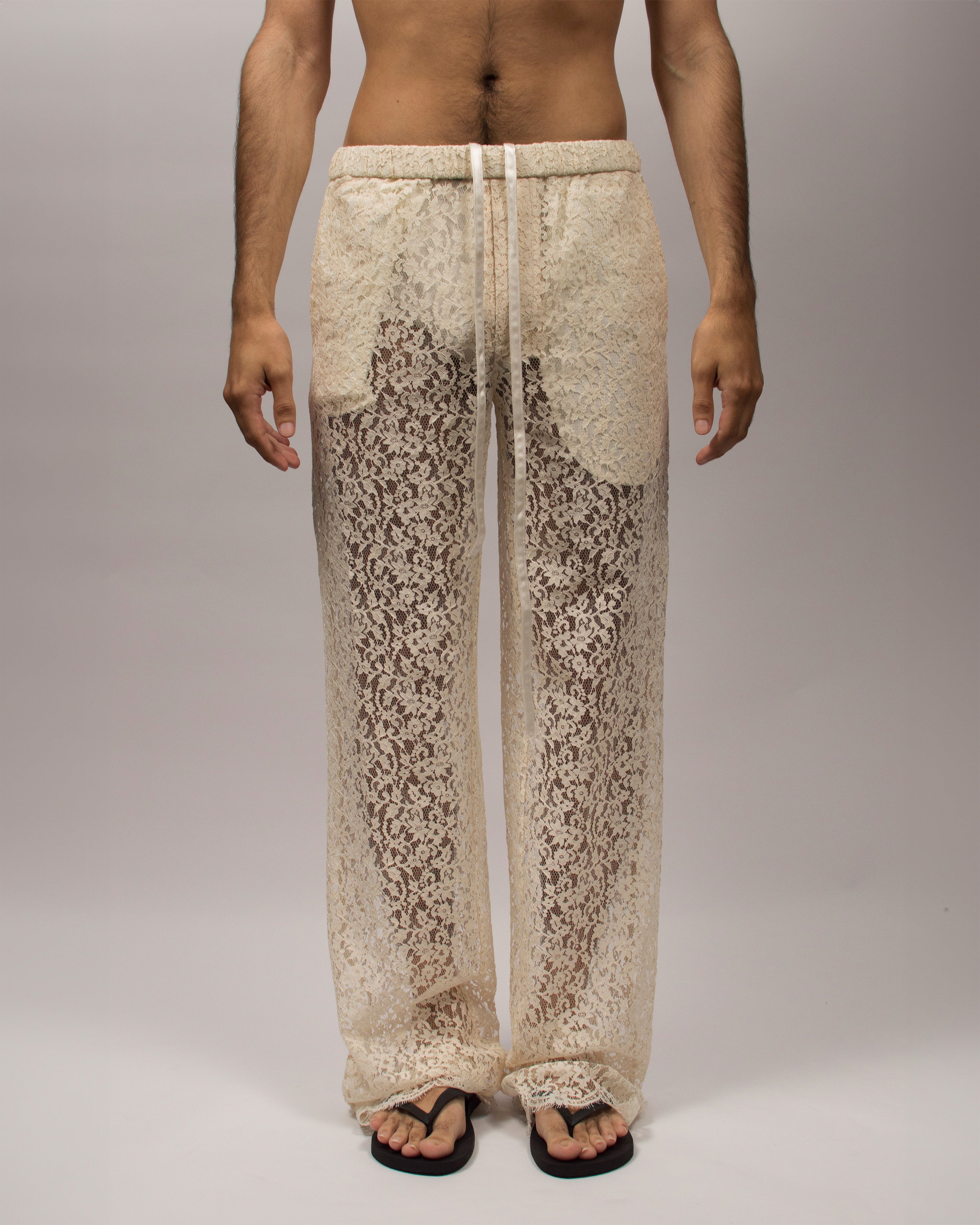 Islander Pants in Lace - Sand White