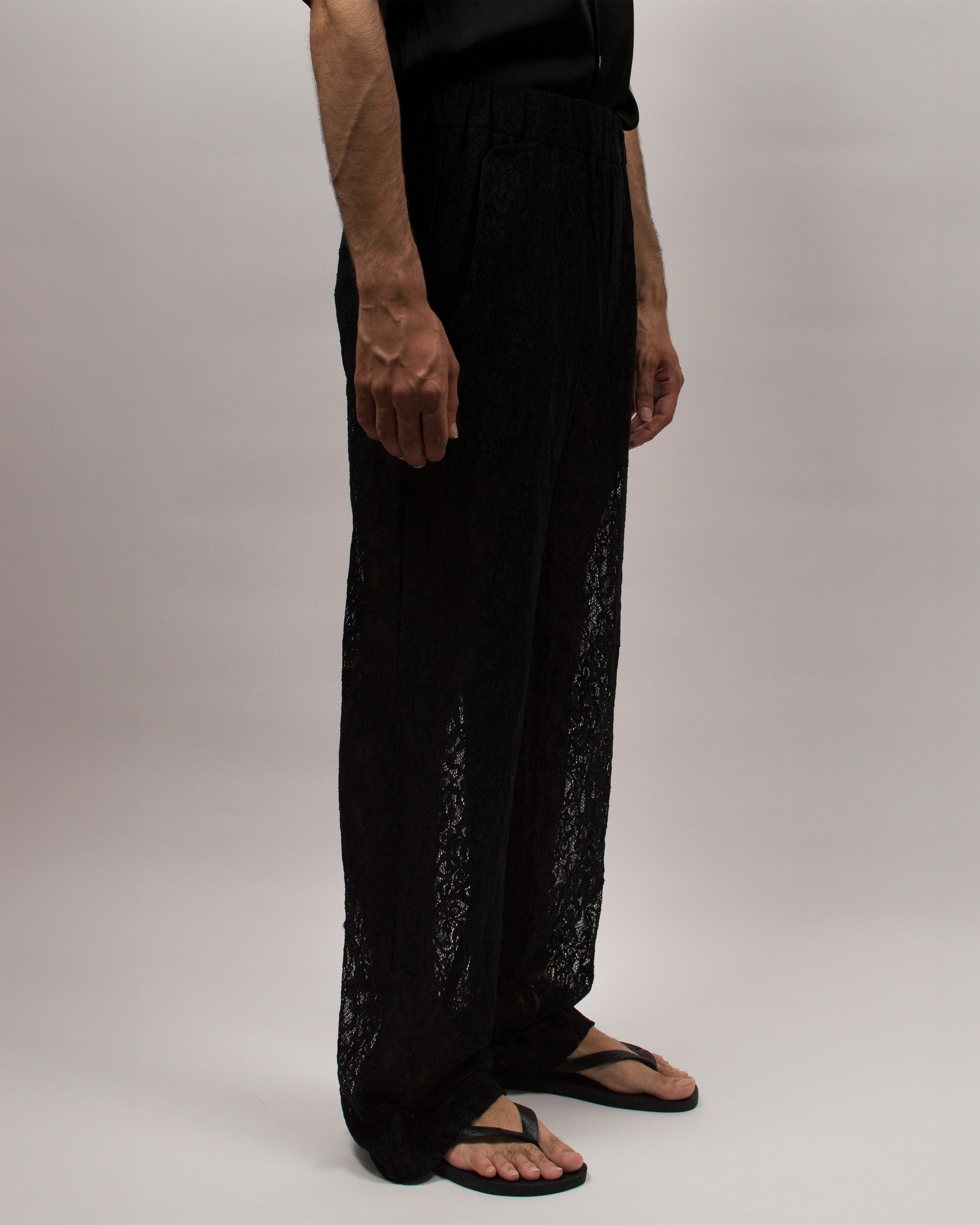 Islander Pants in Lace - Ink Black