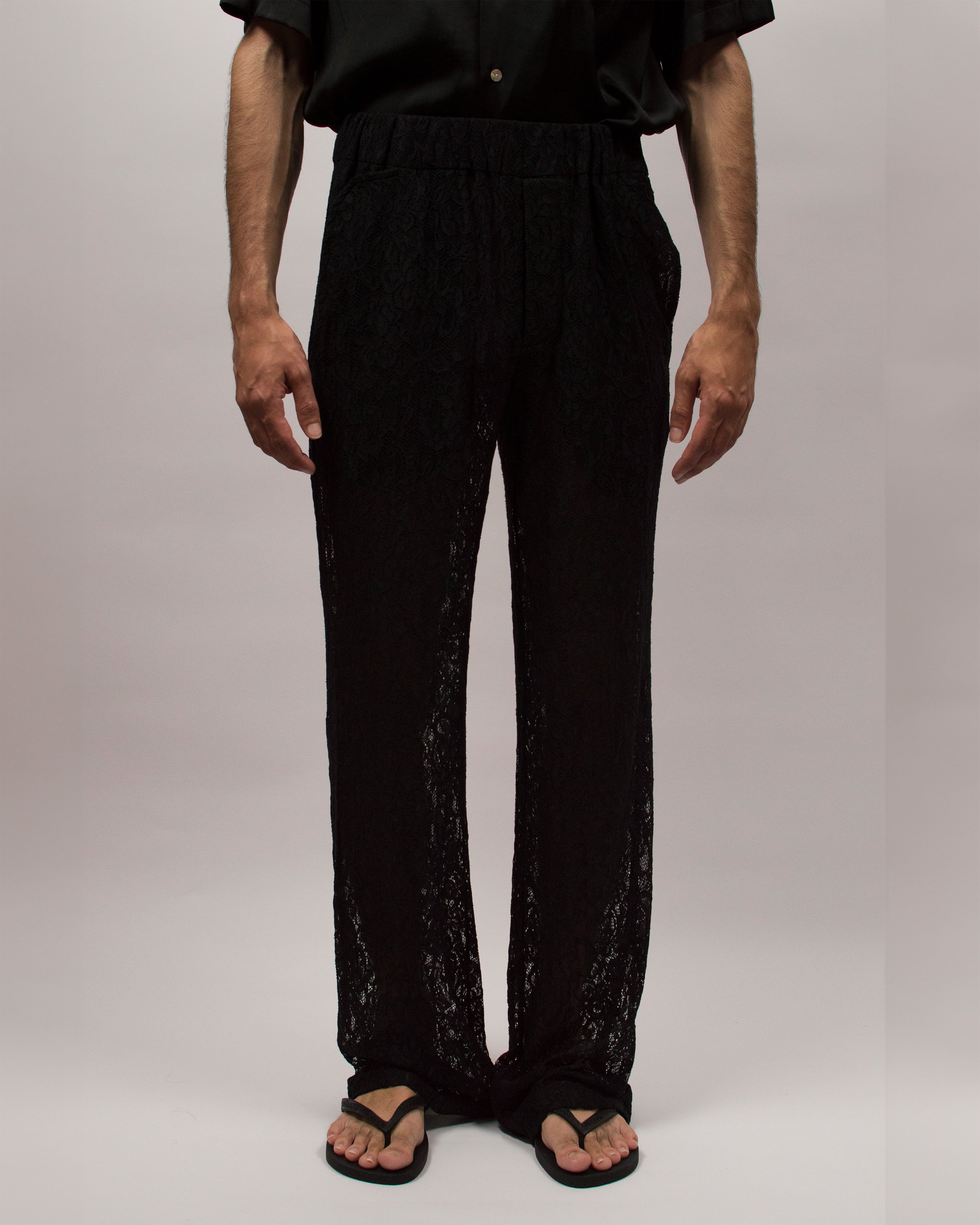 Islander Pants in Lace - Ink Black