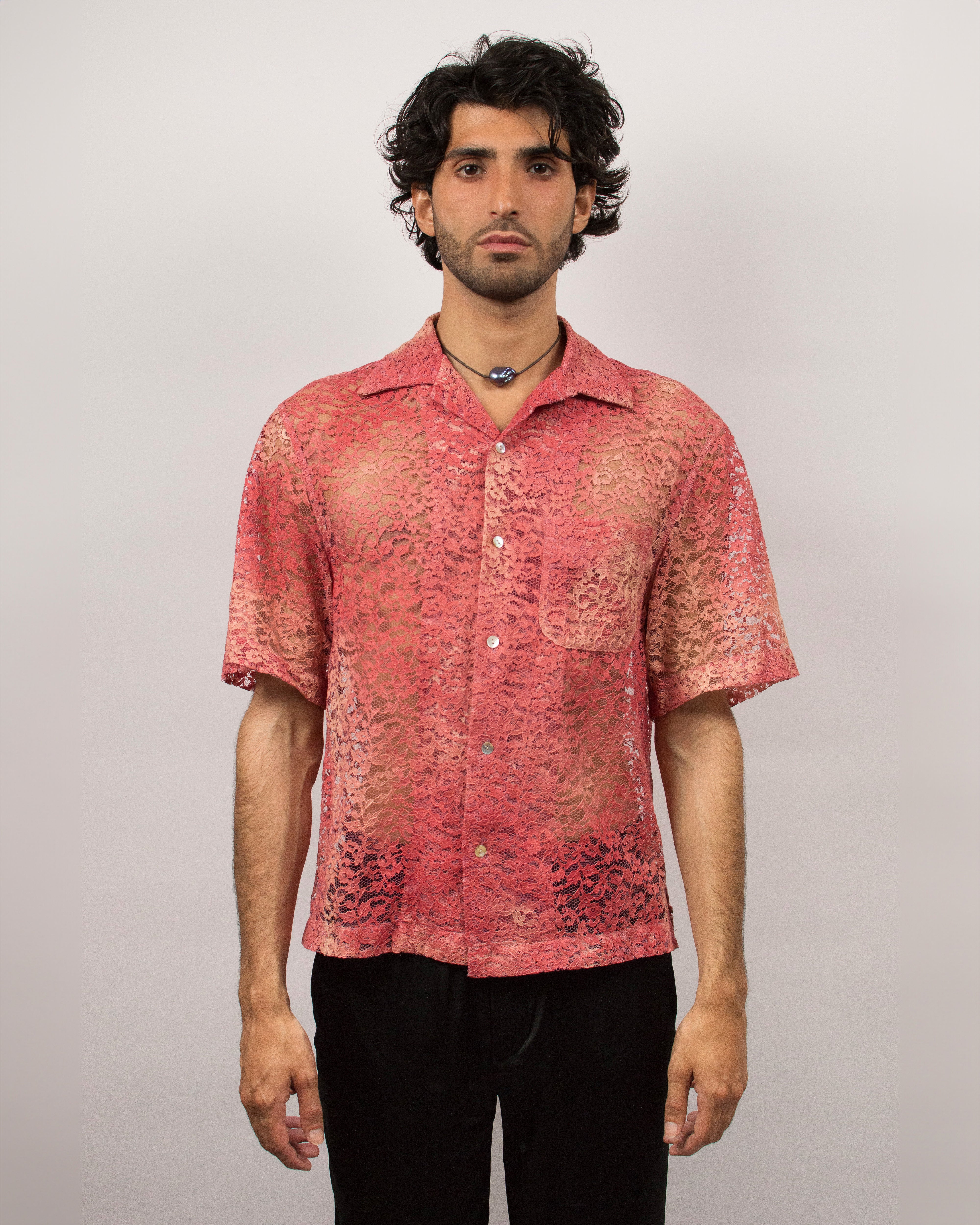 Islander Shirt in Sun Bleached Lace  - Sunset Pink