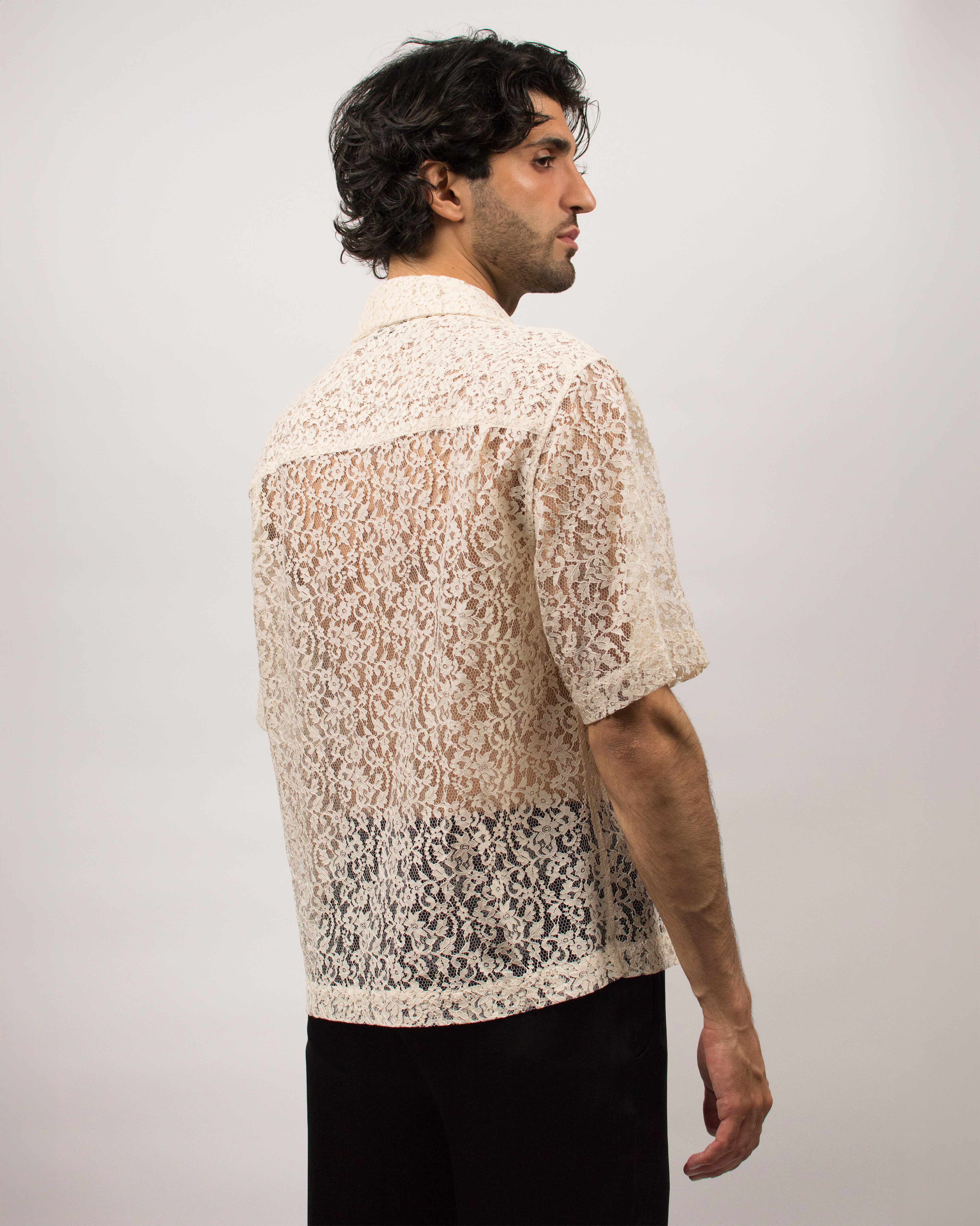 Islander Shirt in Lace - Sand White