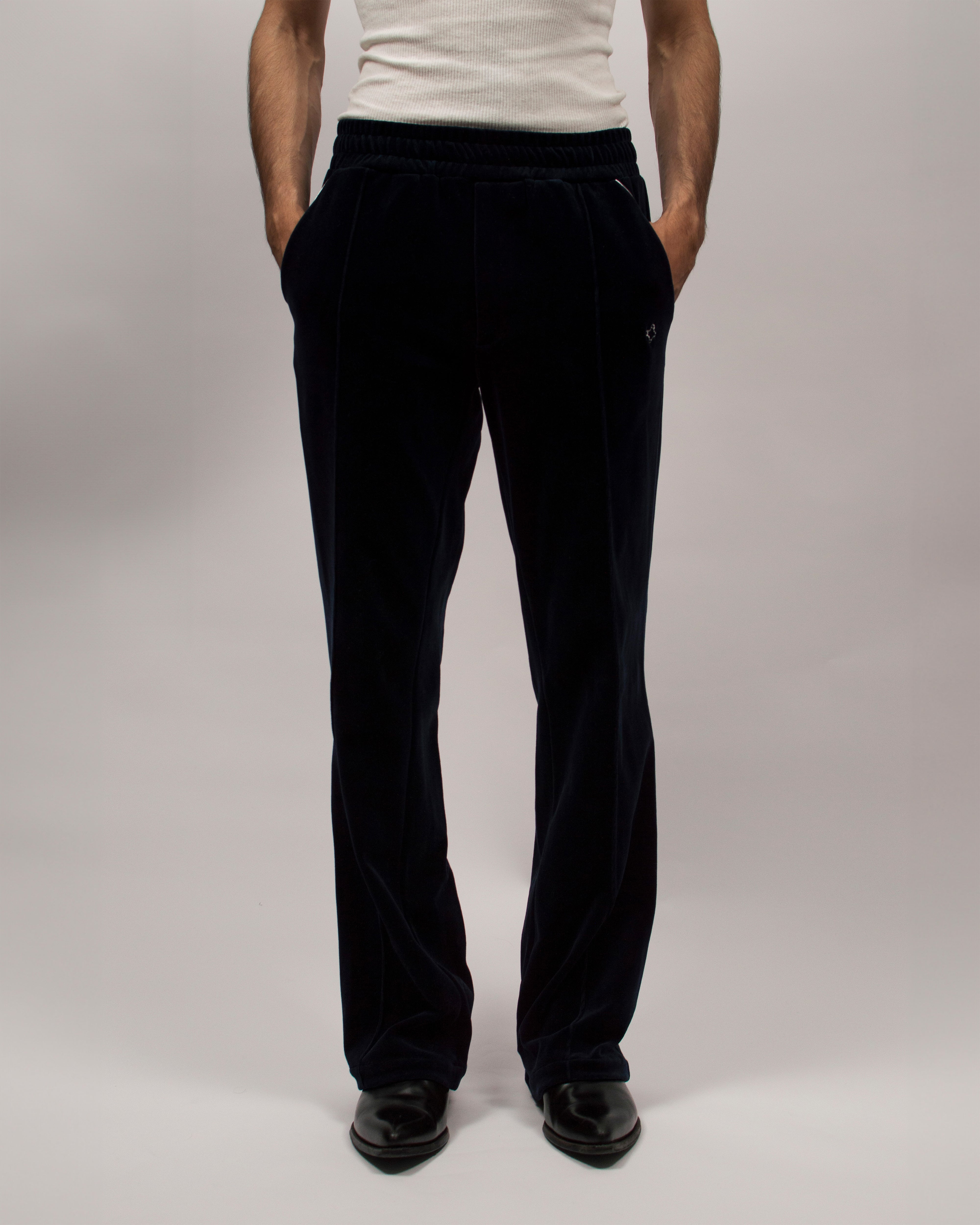 Wavestern Track Pants in Velvet Jersey - Midnight Blue