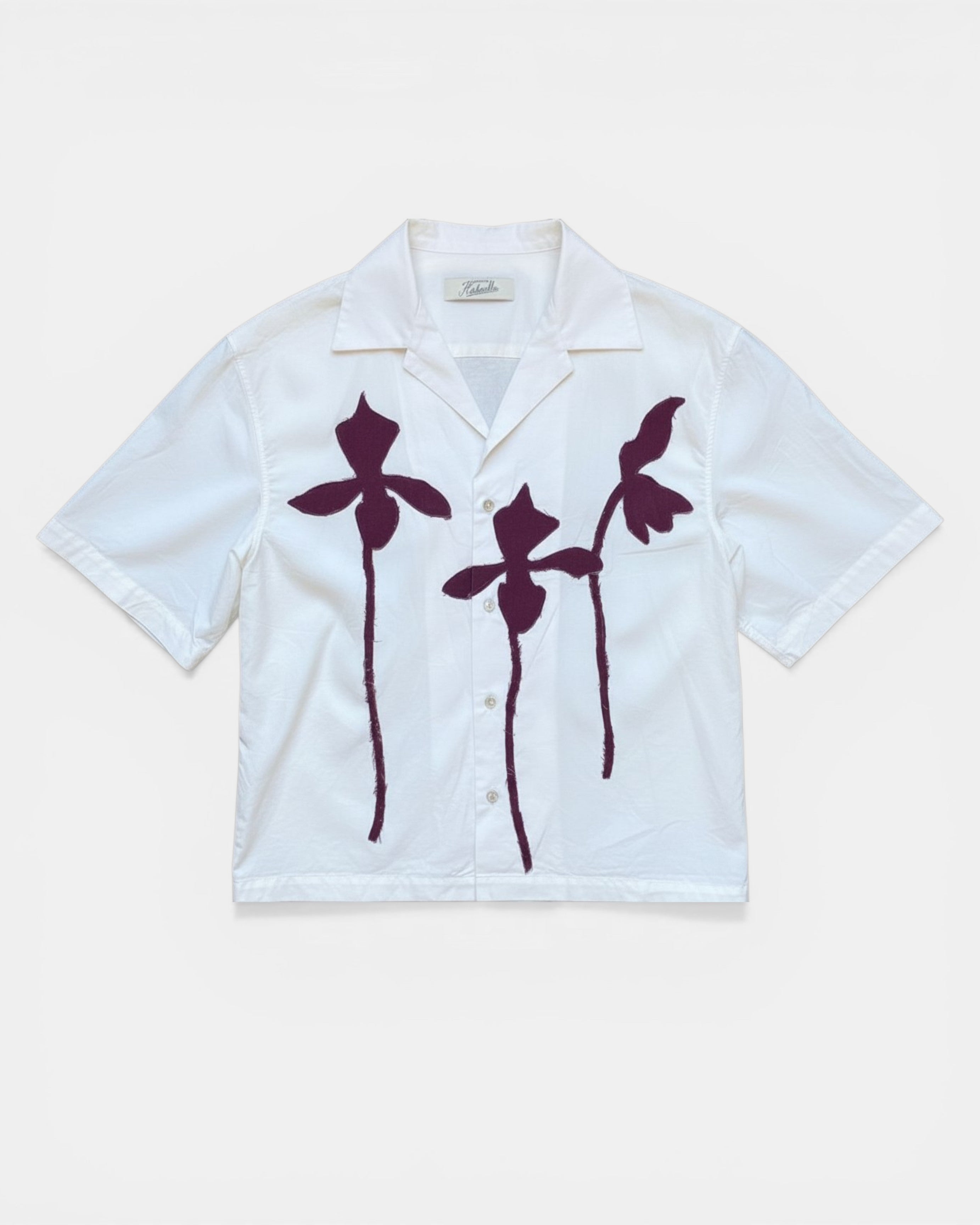 Wild Orchids Shirt in Cotton - Sand White