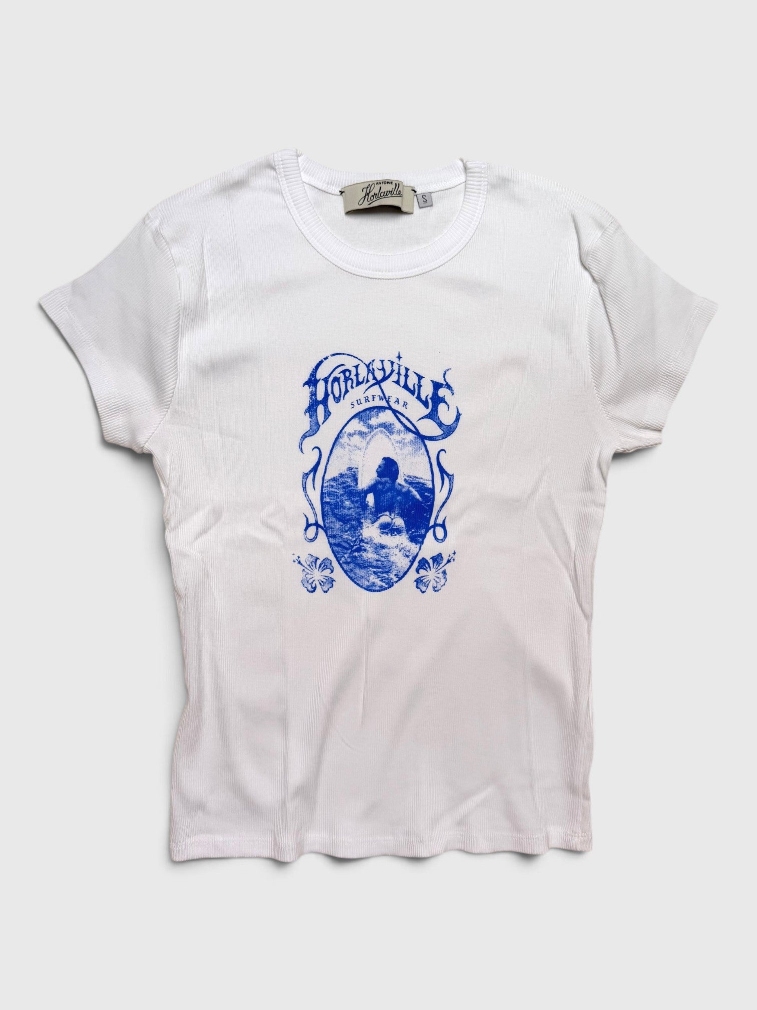 Surfwear Baby Tee in Ribbed Cotton - Feather White
