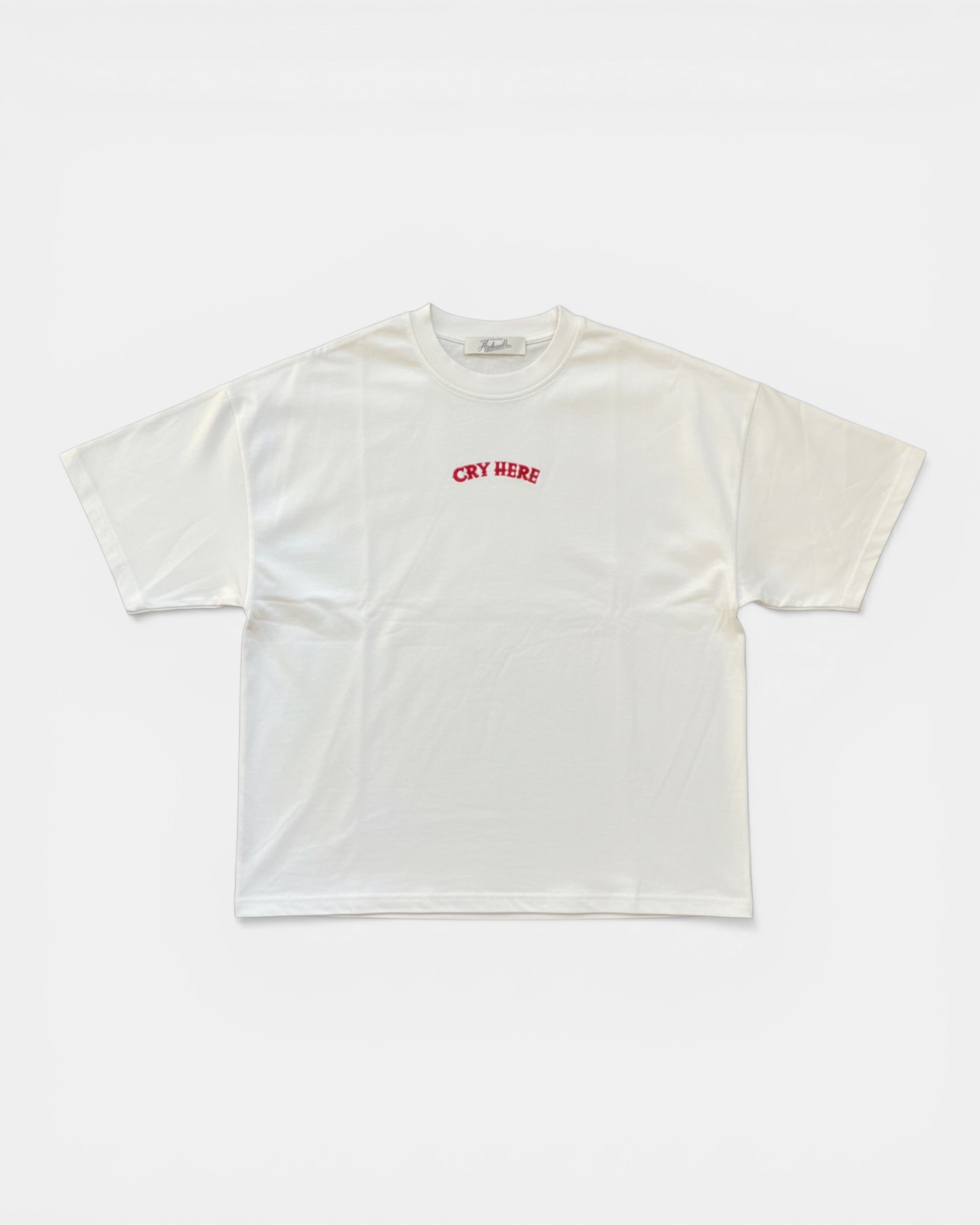 Cry Here T-Shirt in Organic Cotton - Brooklyn White
